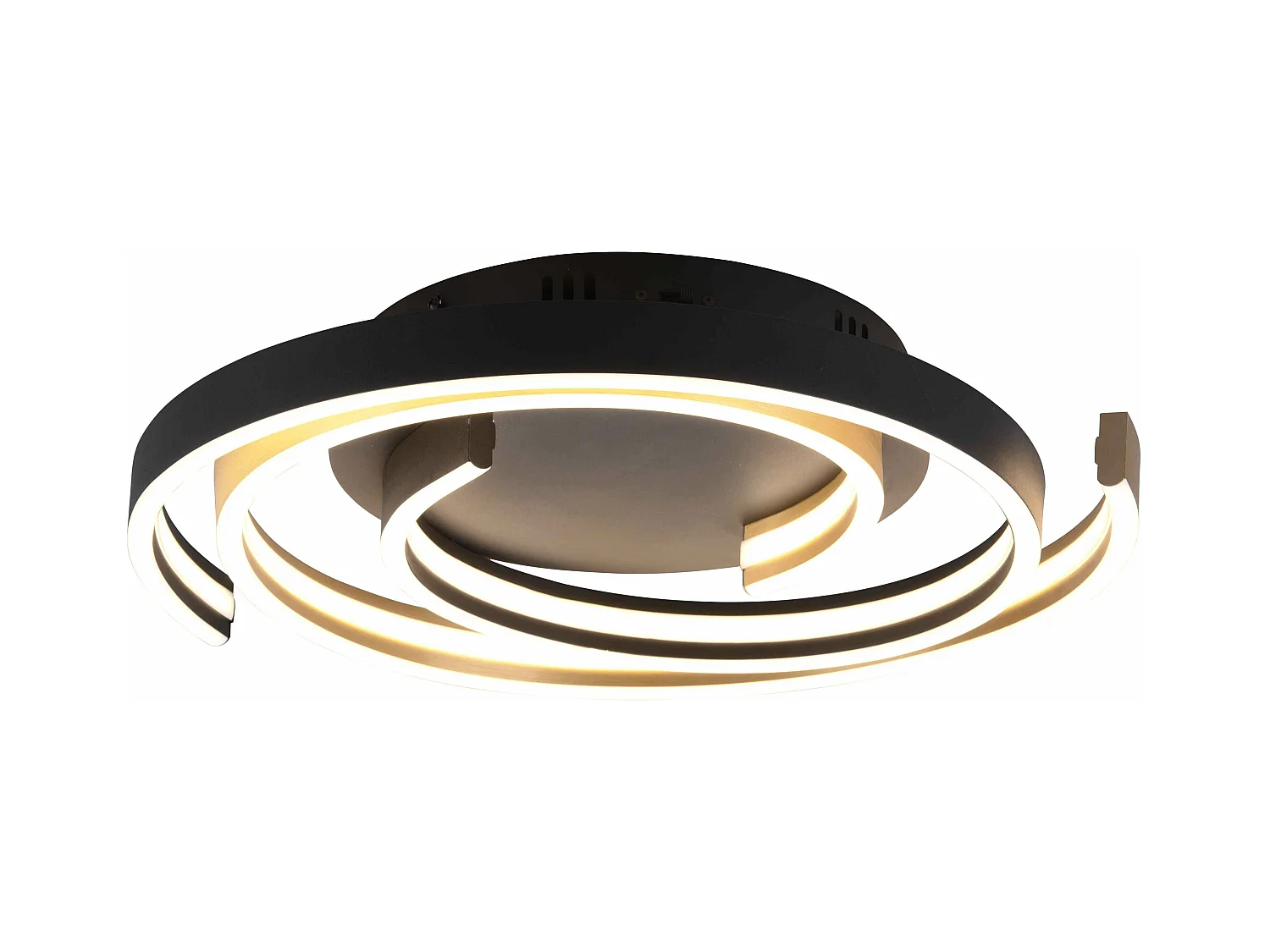 Plafoniera LED spirale, metallo, ottone e nero, D 50 cm, Caya