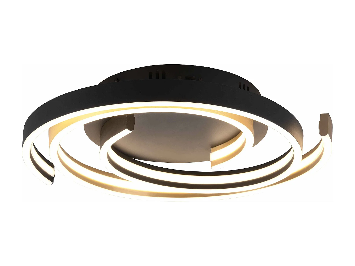 Plafoniera LED spirale, metallo, ottone e nero, D 50 cm, Caya
