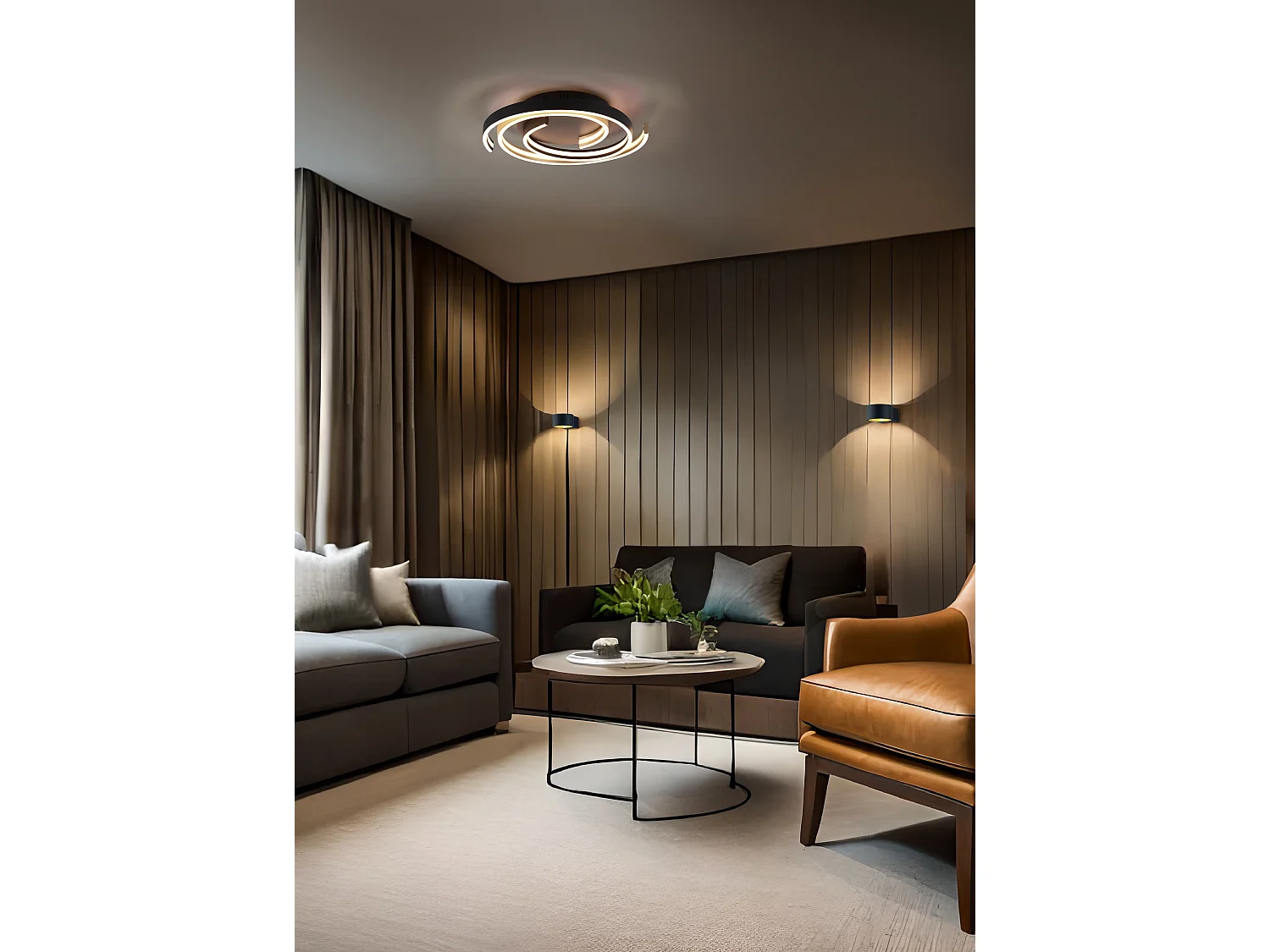Plafondlamp CAYA - 50x50x9 cm - Goud