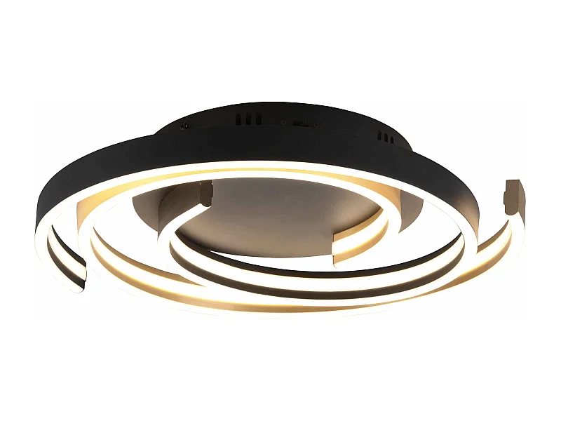 Plafoniera LED spirale, metallo, ottone e nero, D 50 cm, Caya