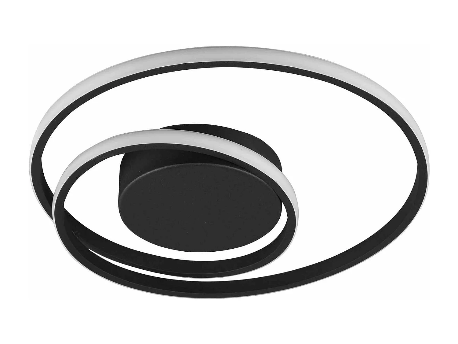 Plafoniera LED spirale, metallo, nero, D 39 cm, Zibal