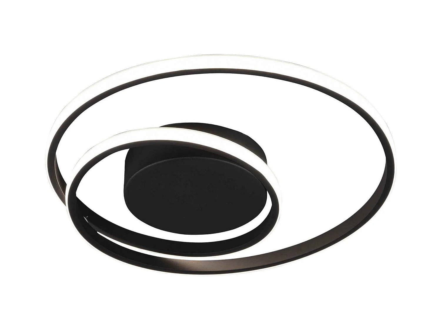 Plafoniera LED spirale, metallo, nero, D 39 cm, Zibal