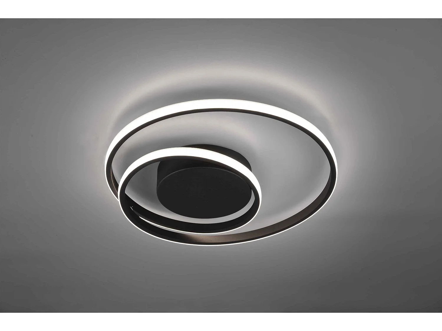Plafoniera LED spirale, metallo, nero, D 39 cm, Zibal