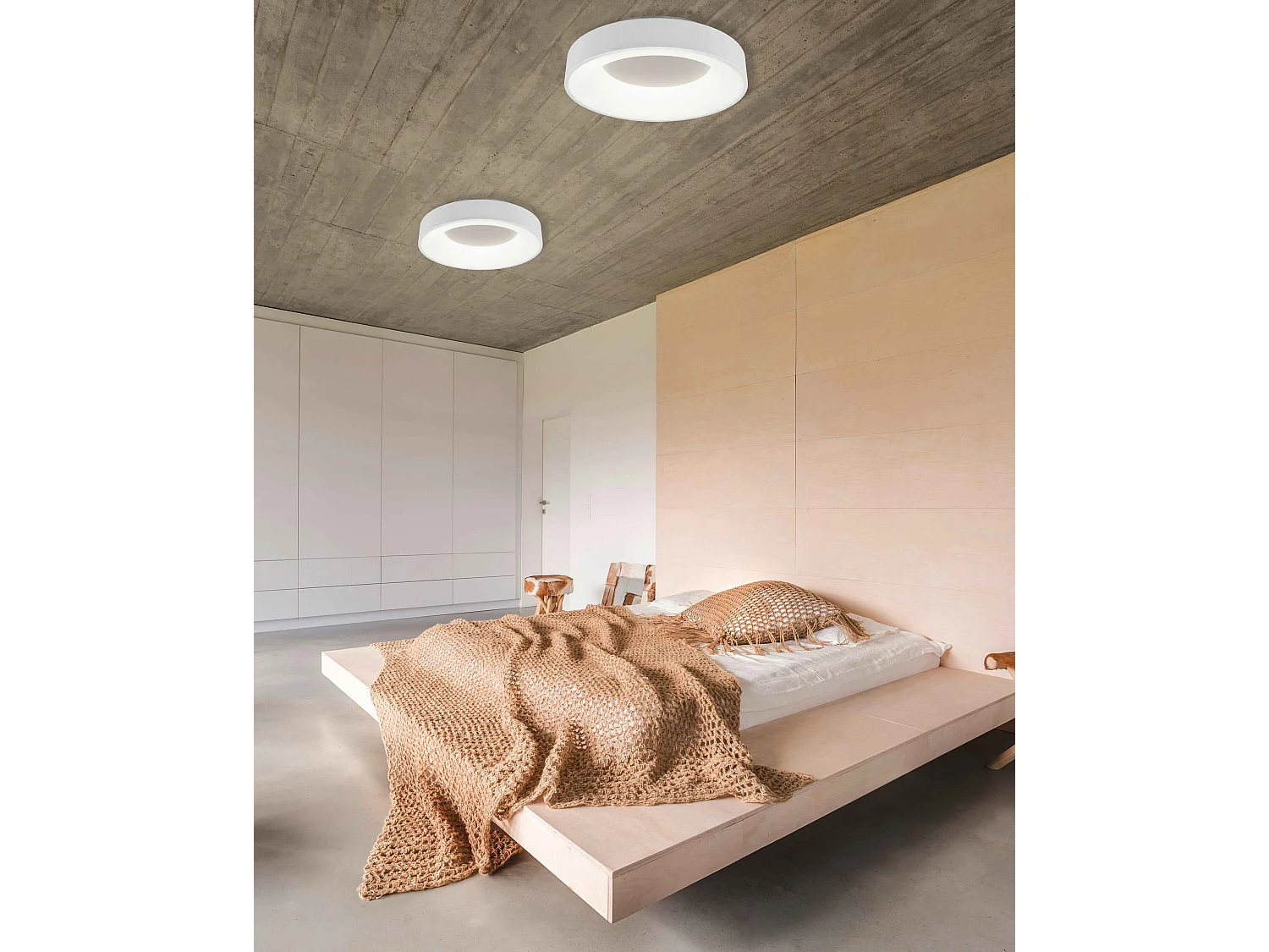 Plafoniera LED, metallo, bianco opaco, D 45 cm, Girona