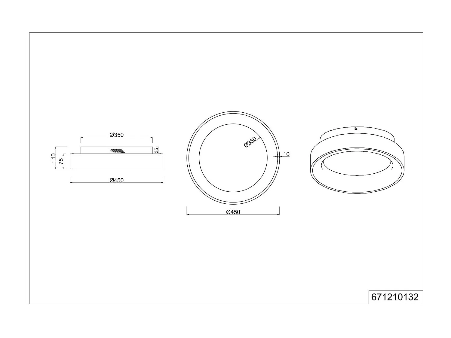 Plafoniera LED, metallo, bianco opaco, D 45 cm, Girona