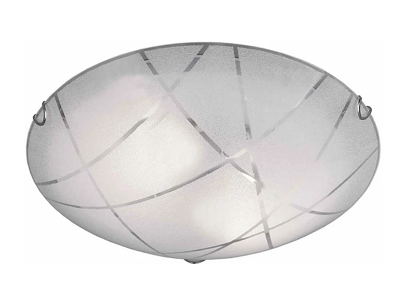 Plafoniera, vetro, graniglia con righe trasparenti, D 40 cm, Sandrina