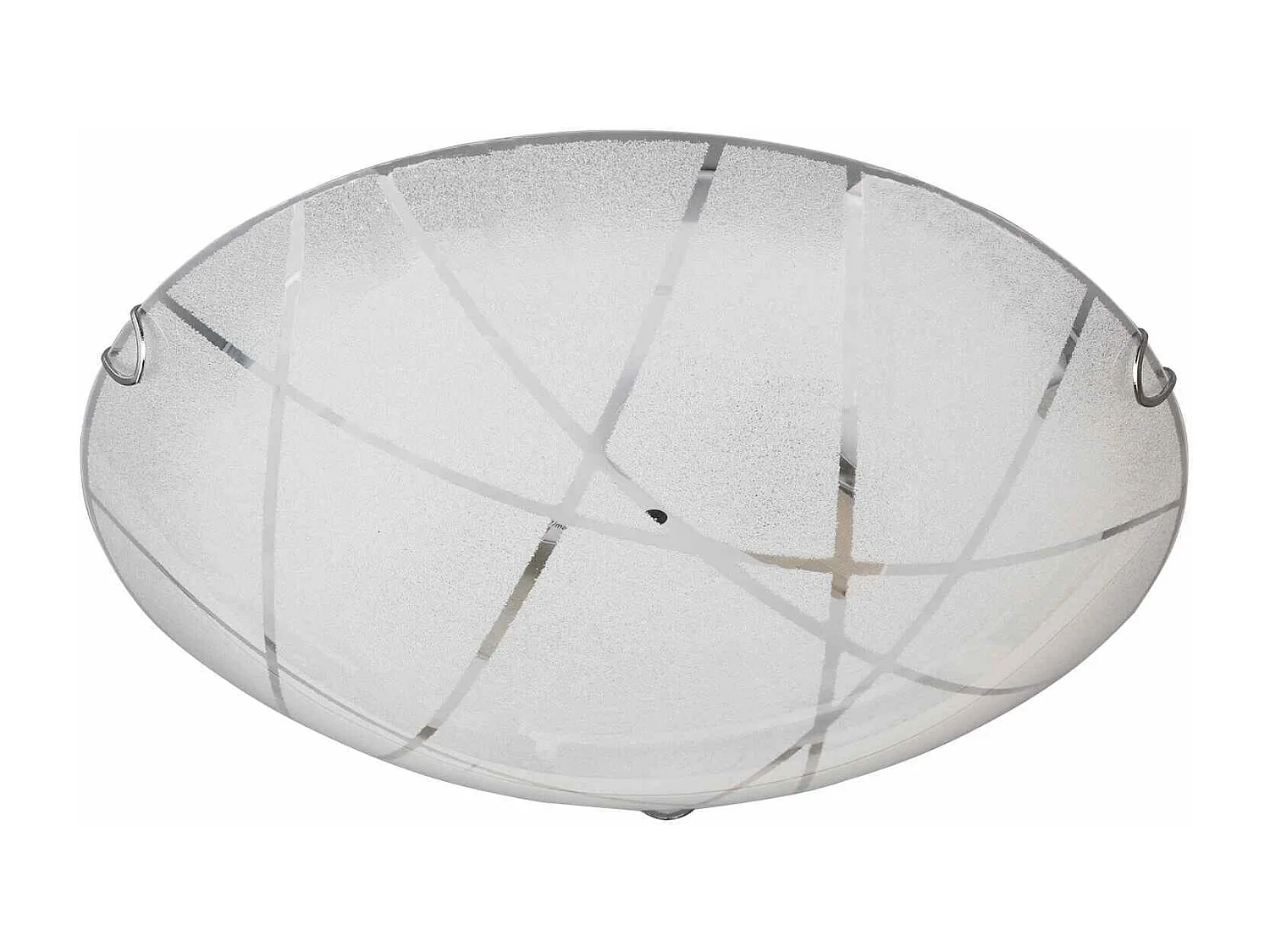 Plafoniera, vetro, graniglia con righe trasparenti, D 40 cm, Sandrina