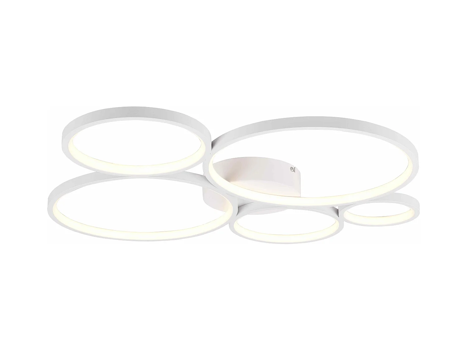 Plafoniera LED 5 cerchi, metallo, bianco opaco, L 59 cm, Rondo