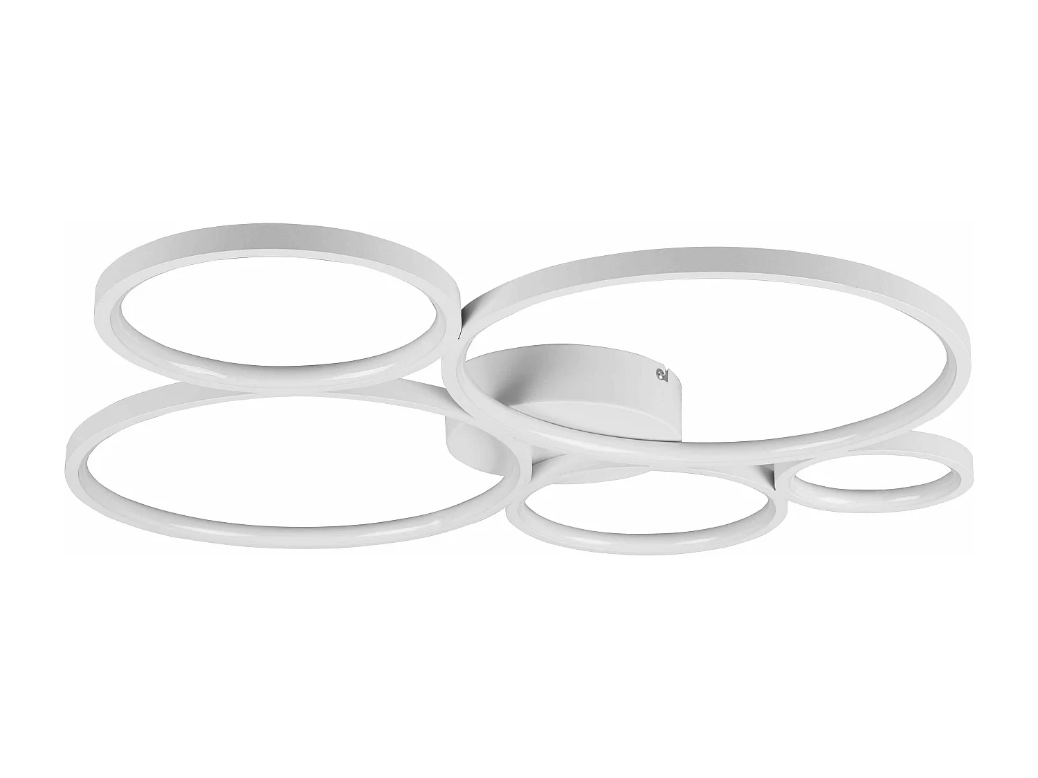 Plafoniera LED 5 cerchi, metallo, bianco opaco, L 59 cm, Rondo