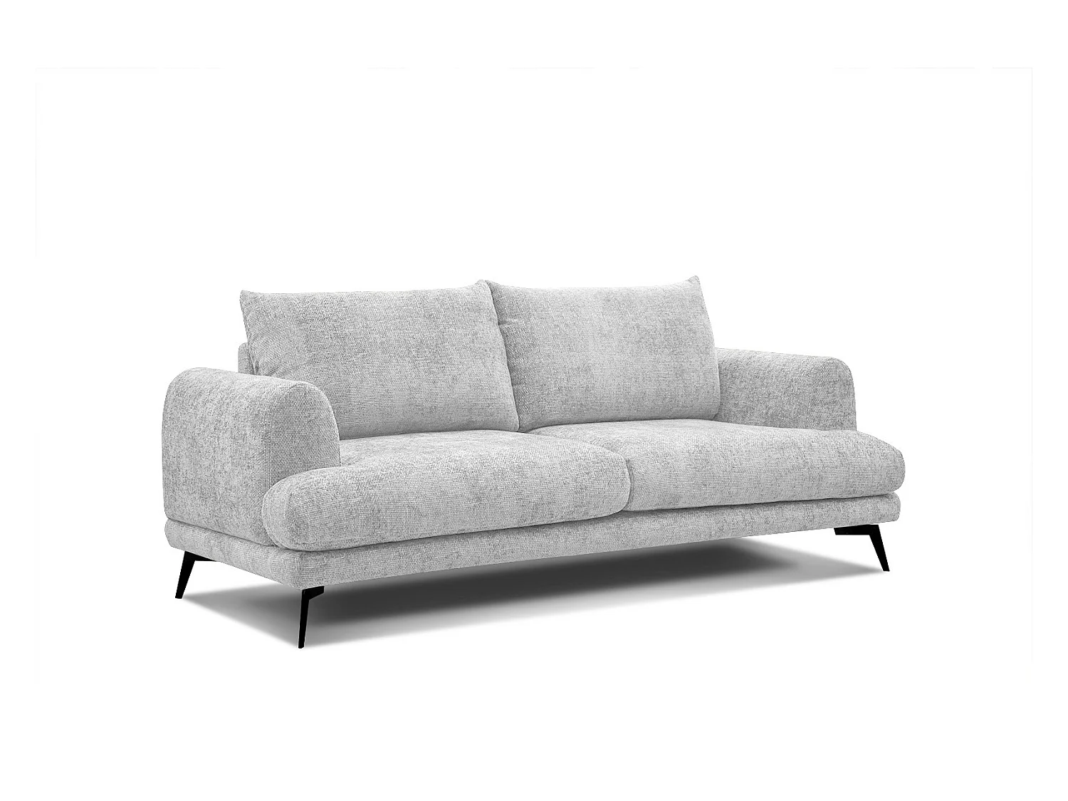 Canapé droit Adria 3 places tissu gris clair