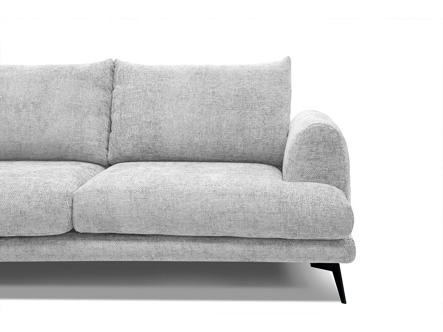 Canapé droit Adria 3 places tissu gris clair