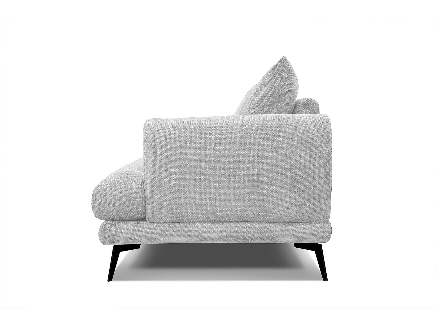 Canapé droit Adria 3 places tissu gris clair