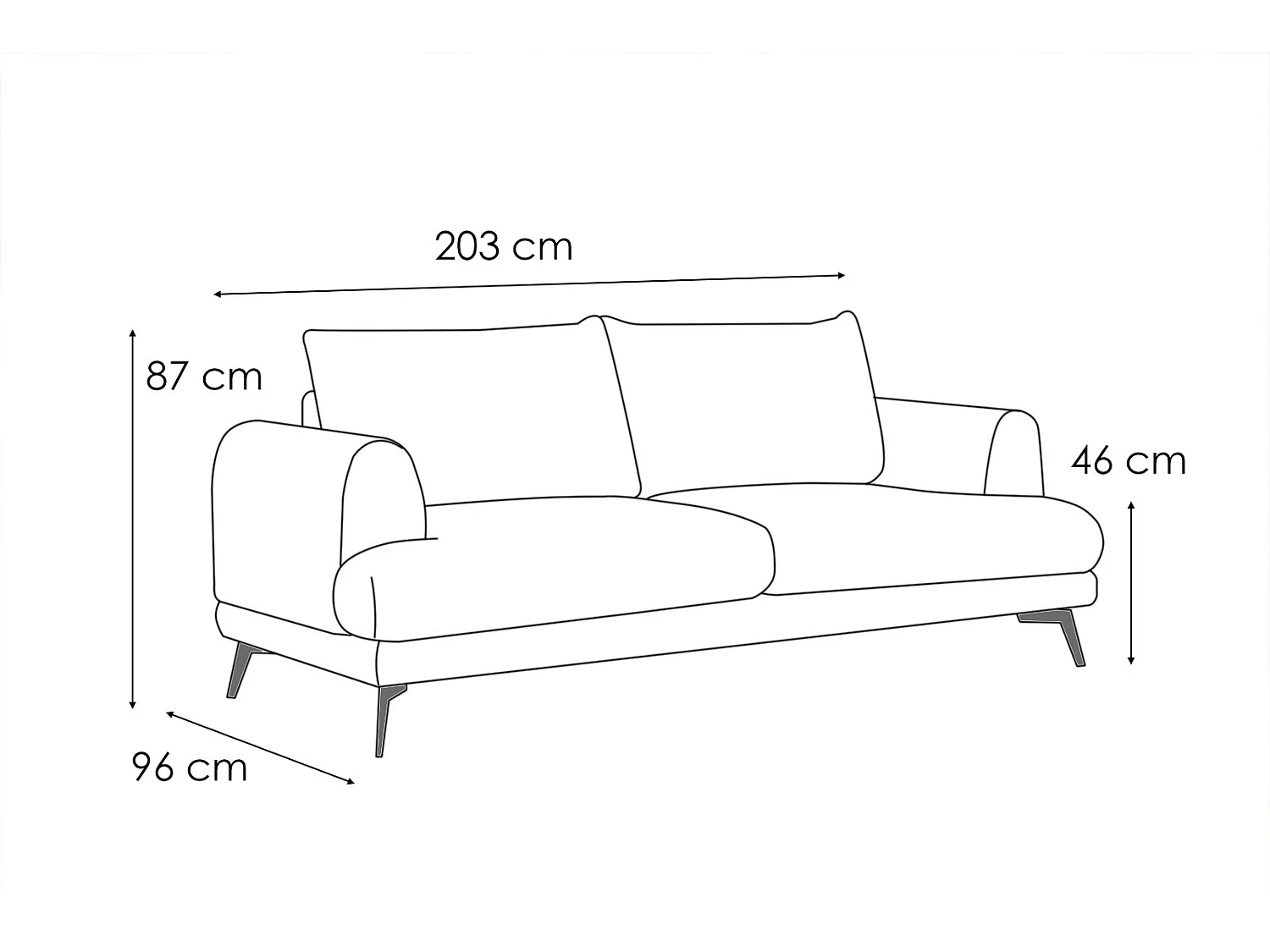 ADRIA Sofa 2,5-Sitzer, smaragdgrün