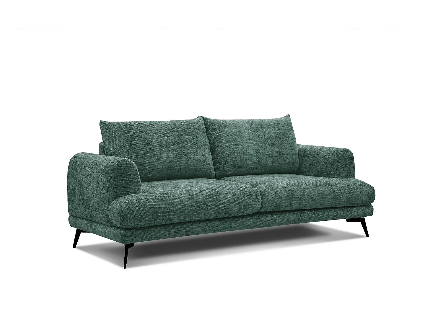 Canapé droit Adria 3 places tissu vert