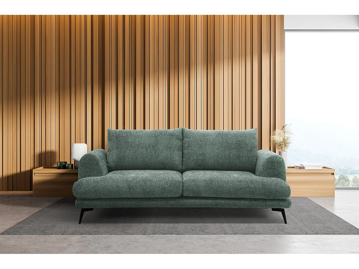 ADRIA Sofa 2,5-Sitzer, smaragdgrün