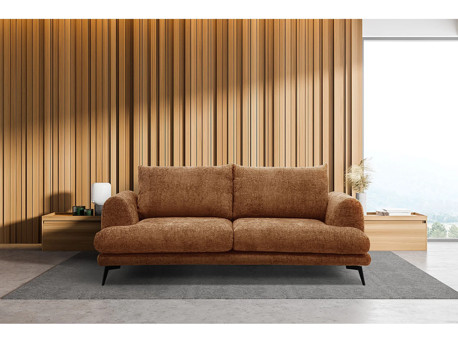 ADRIA Sofa 2,5-Sitzer, dunkelorange