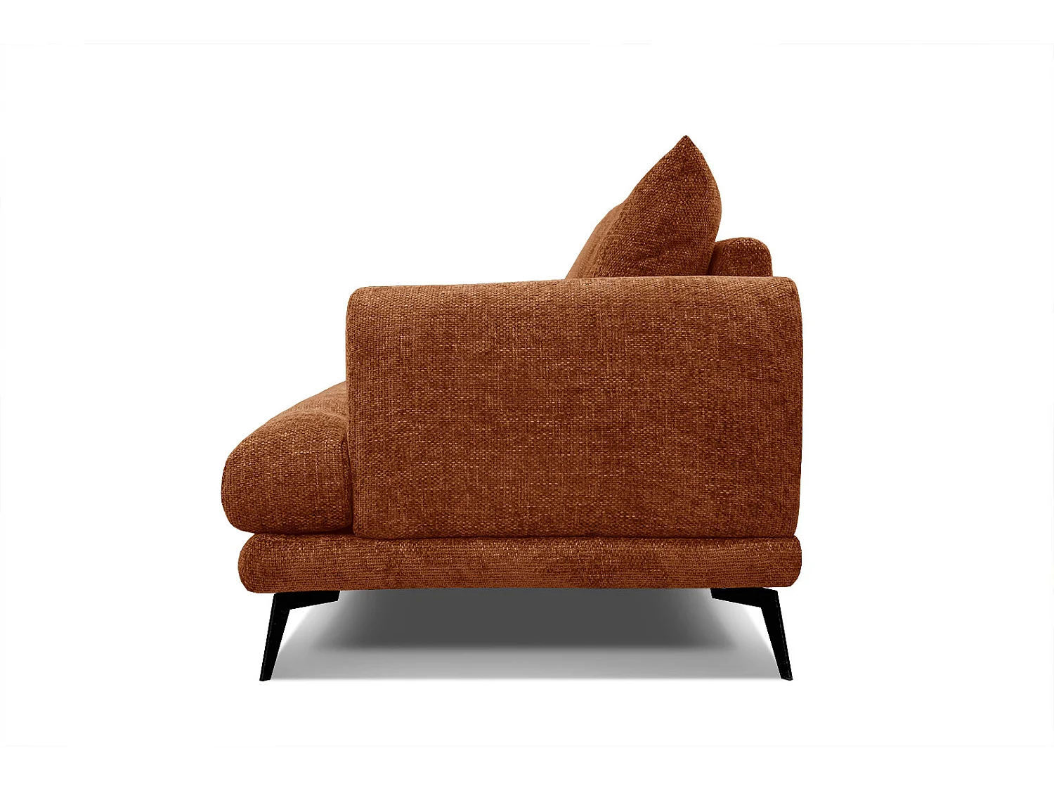 Canapé droit Adria 3 places tissu rouge brique