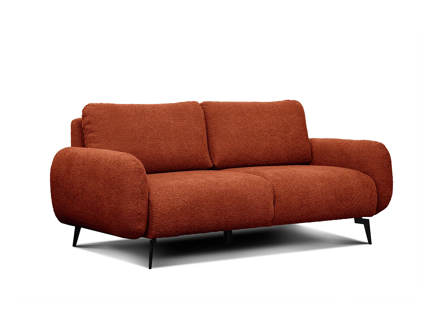Canapé droit 3 places tissu orange foncé  - FEBE