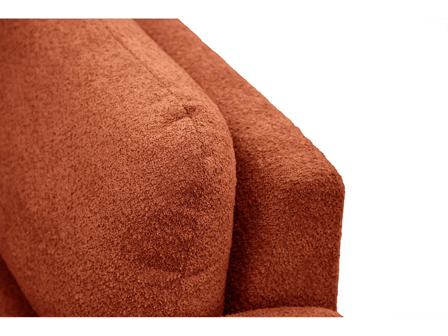 Canapé droit 3 places tissu orange foncé  - FEBE