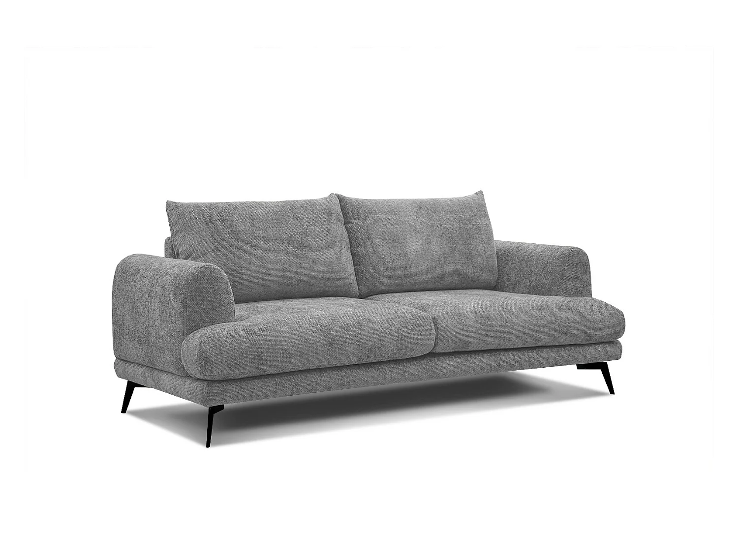 Canapé droit Adria 3 places tissu gris