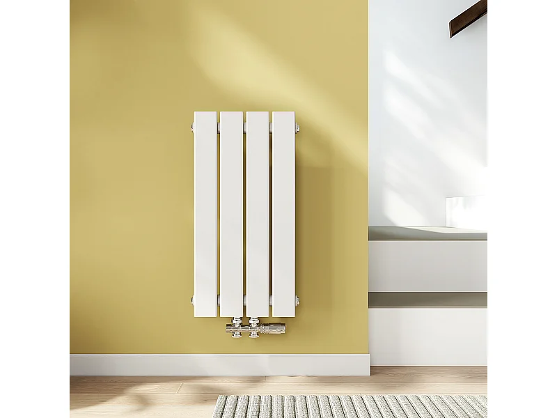 EMKE Radiateur à Eau Chaude, Radiateur plat seule couche connexion centrale, Blanc 60x30cm