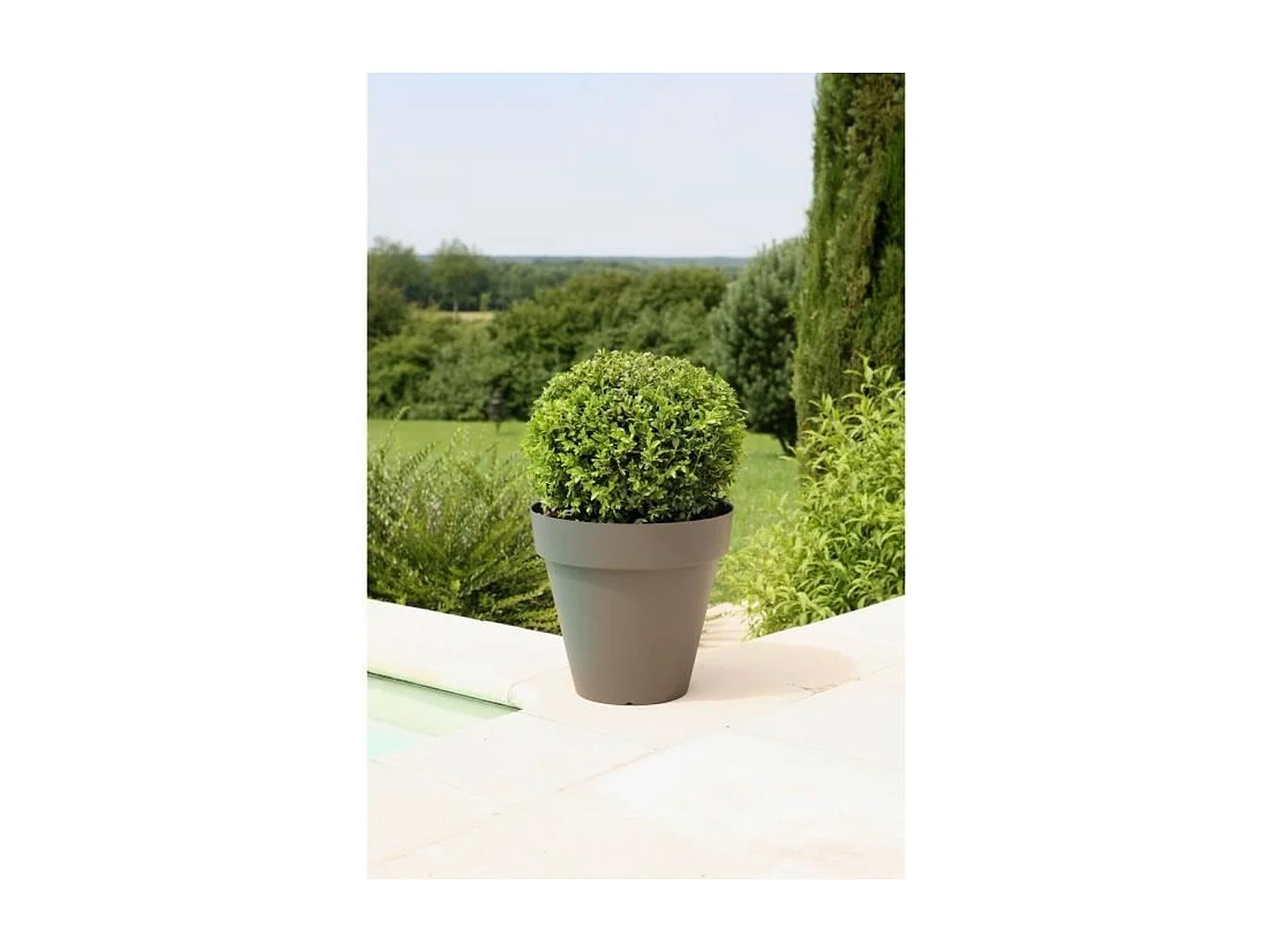 Pot de fleurs Soleilla - Rond Ø 60 x 53,6 cm - Gris pailleté