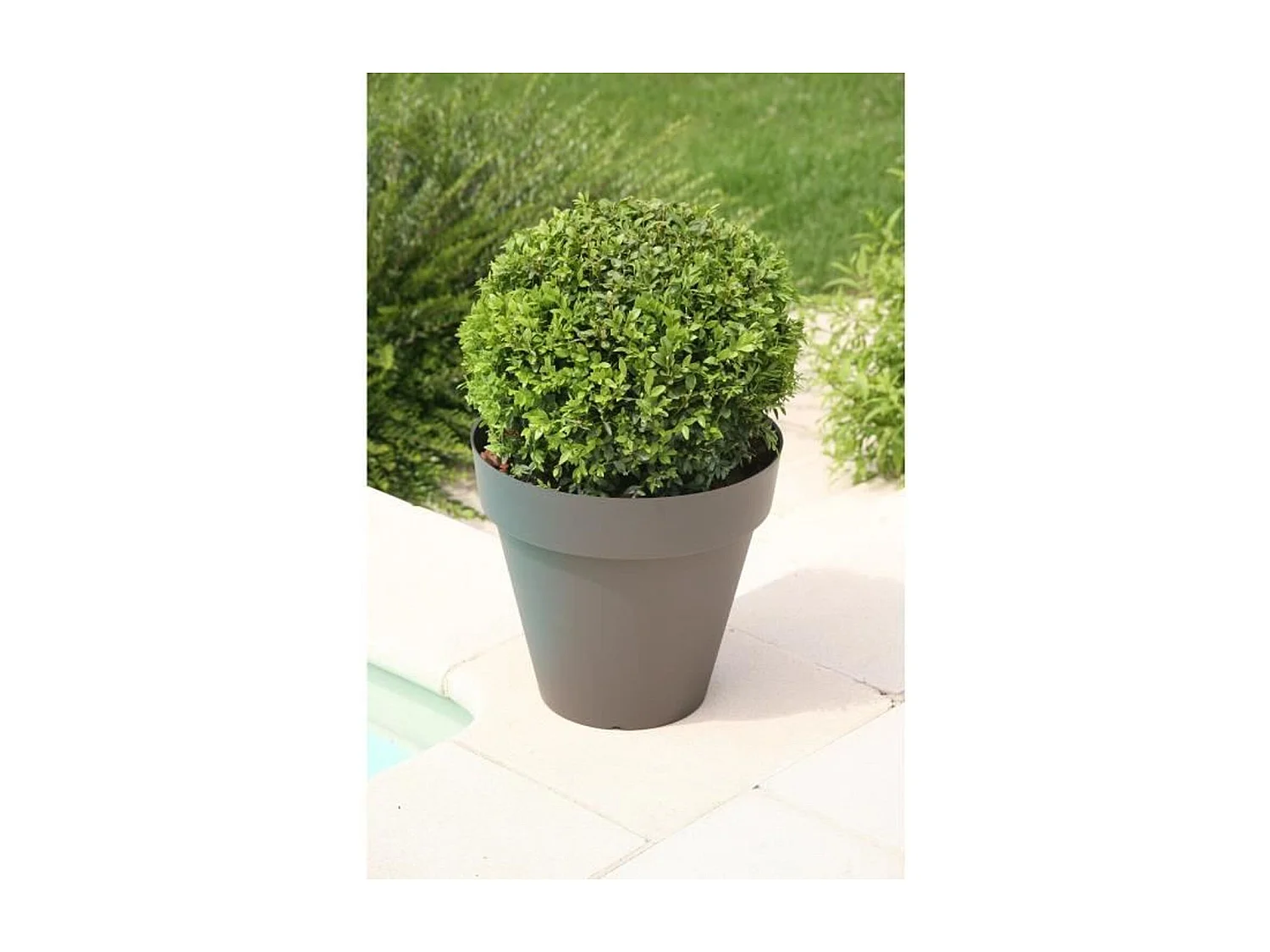 Pot de fleurs Soleilla - Rond Ø 60 x 53,6 cm - Gris pailleté