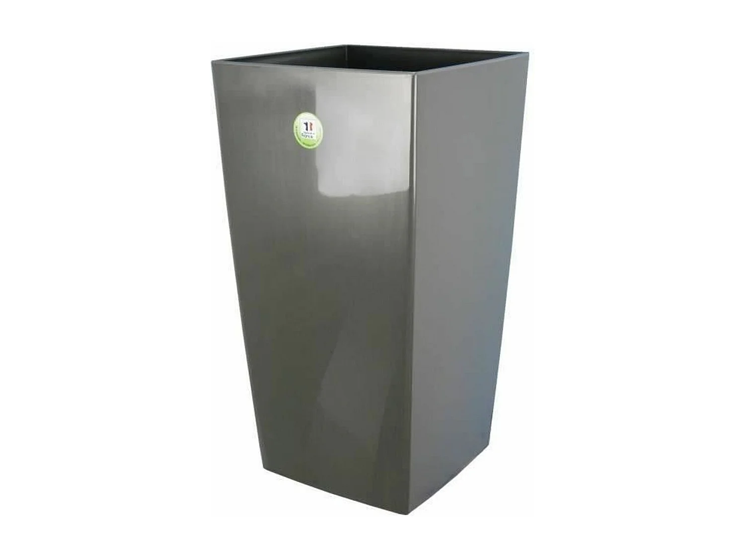 Pot de fleurs Nuance - Carré - 38 x 38 x 69 cm - Gris pailleté