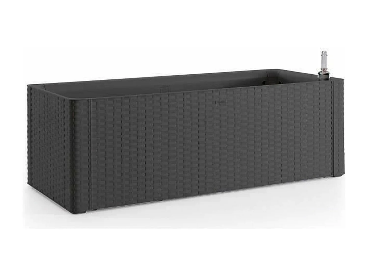 Rechteckiger Blumenkasten Natural Delux – 100 x 43 x 33 cm – 90 + 6,5 l in Reserve – Anthrazit