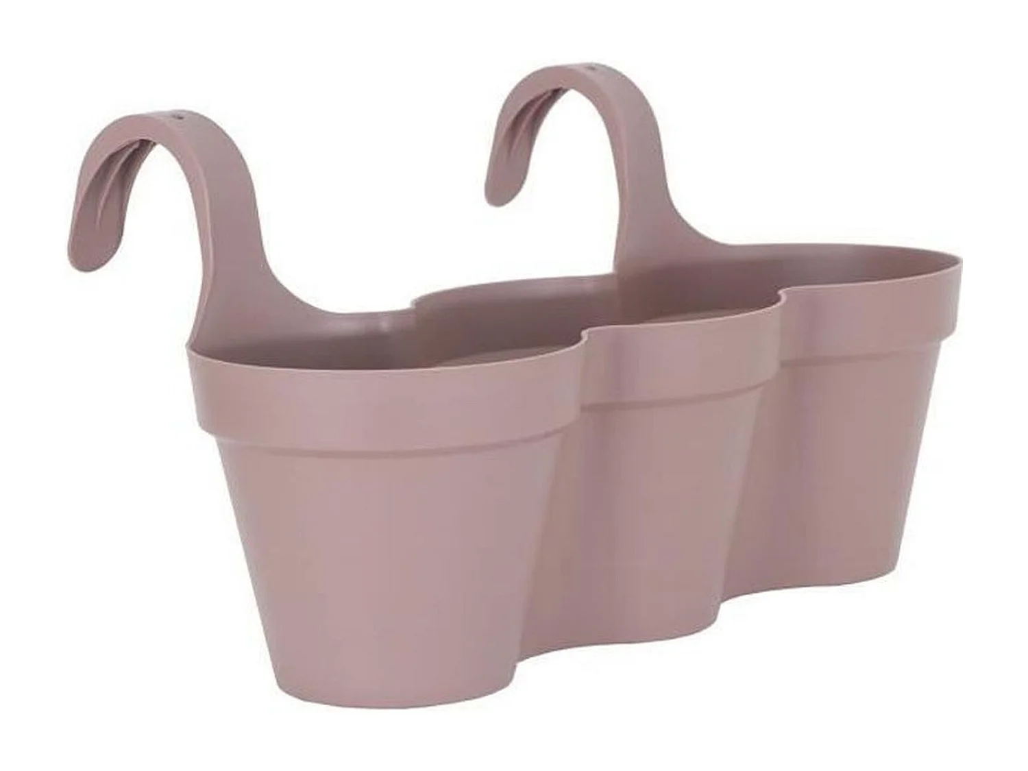 Dreifacher BalkonBlumentopf Capri 30,5 x 54 x 28 cm – 11 L – Taupegrau