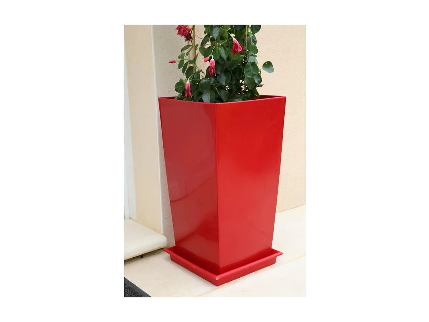 Pot de fleurs Nuance - Carré - 38 x 38 x 69 cm - 67 L - Rouge