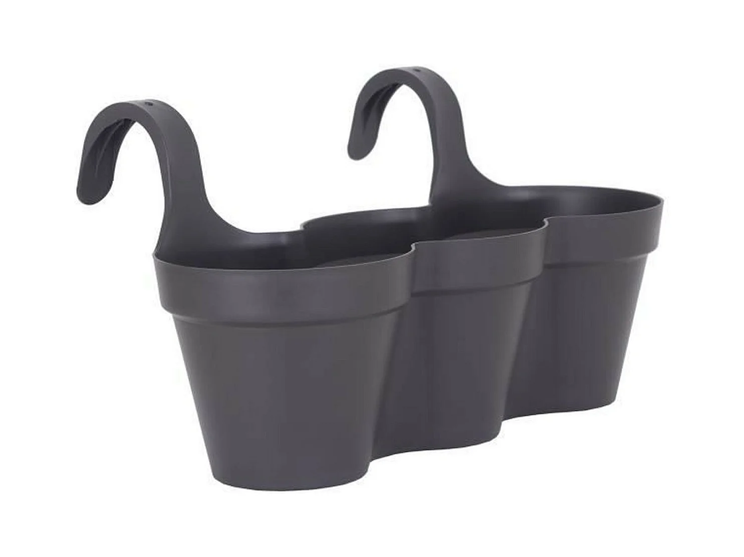 Pot de fleurs gris anthracite pour balcon 30,5 x 54 x Hauteur 28 cm - 11 L