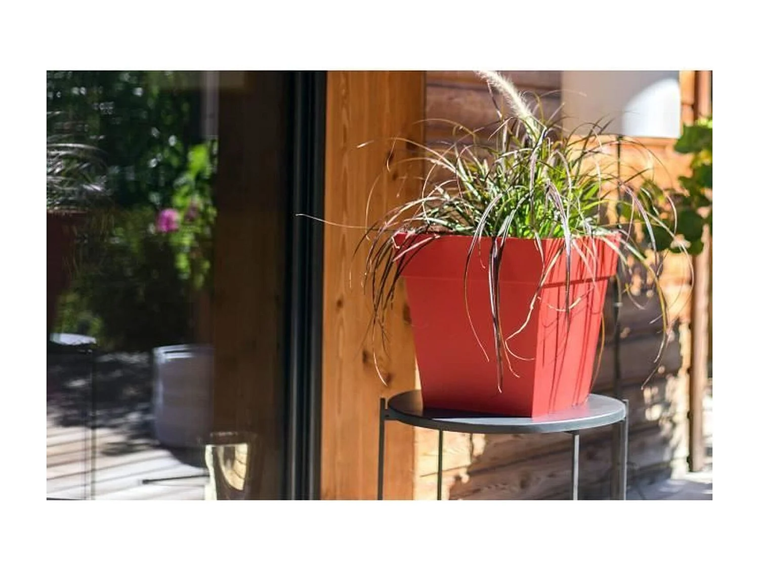 Pot de fleur carré - 32 x 32 x 32 cm - 22 L - Rouge rubis