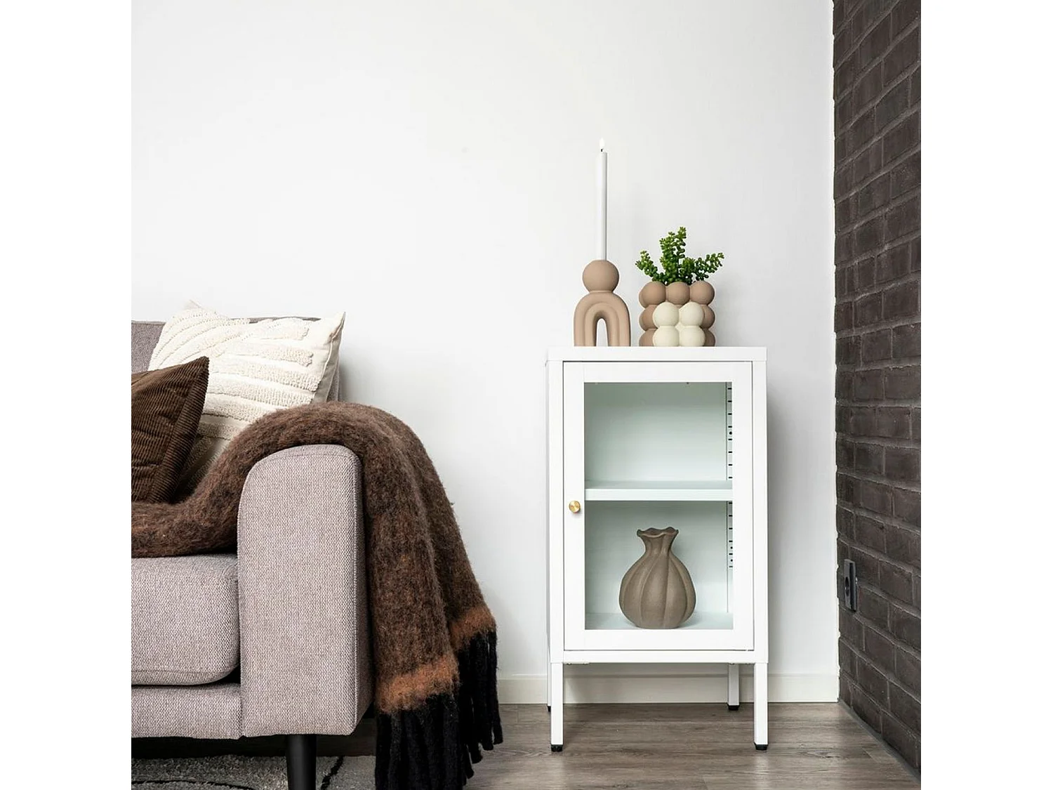 Pot de fleur gris en céramique 9 x 9 x 8 cm