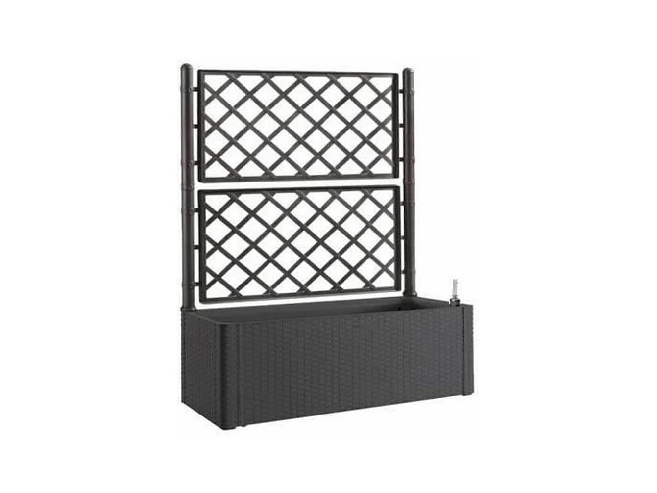 Rechteckiger Blumenkasten Natural Deluxe mit Gitter – 100 x 43 x 142 cm – 90 + 6,5 L Reserve – Anthrazit