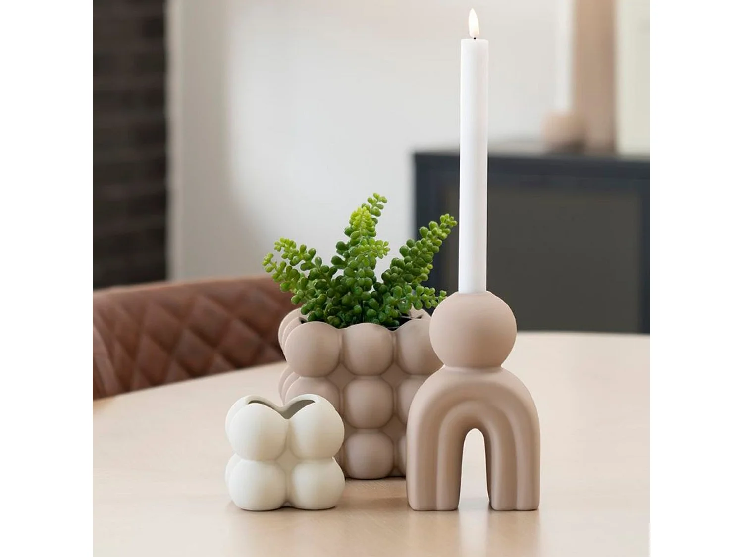 Pot de fleur en céramique marron foncé Ø 13,5 x 13 cm