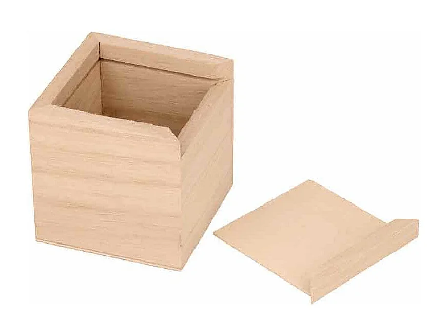 Juego de 6 huchas cuadradas de madera 6 x 6 x 6 cm