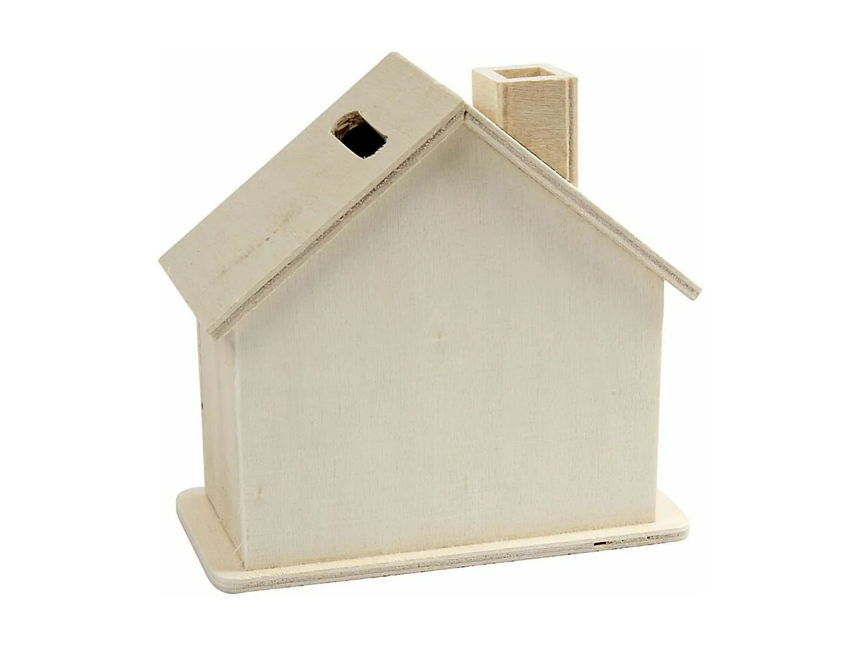Tirelire en bois à décorer Maison - 10 x 10 x 5,4 cm