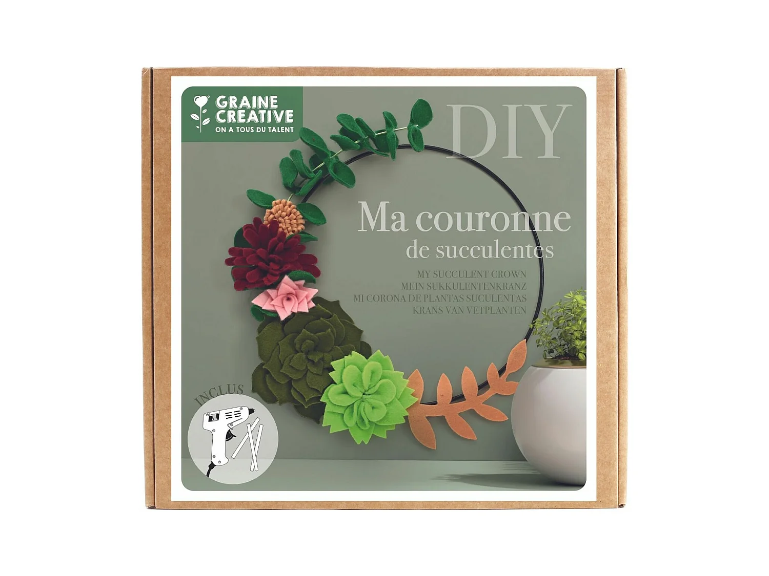 Coffret DIY Couronne de succulentes