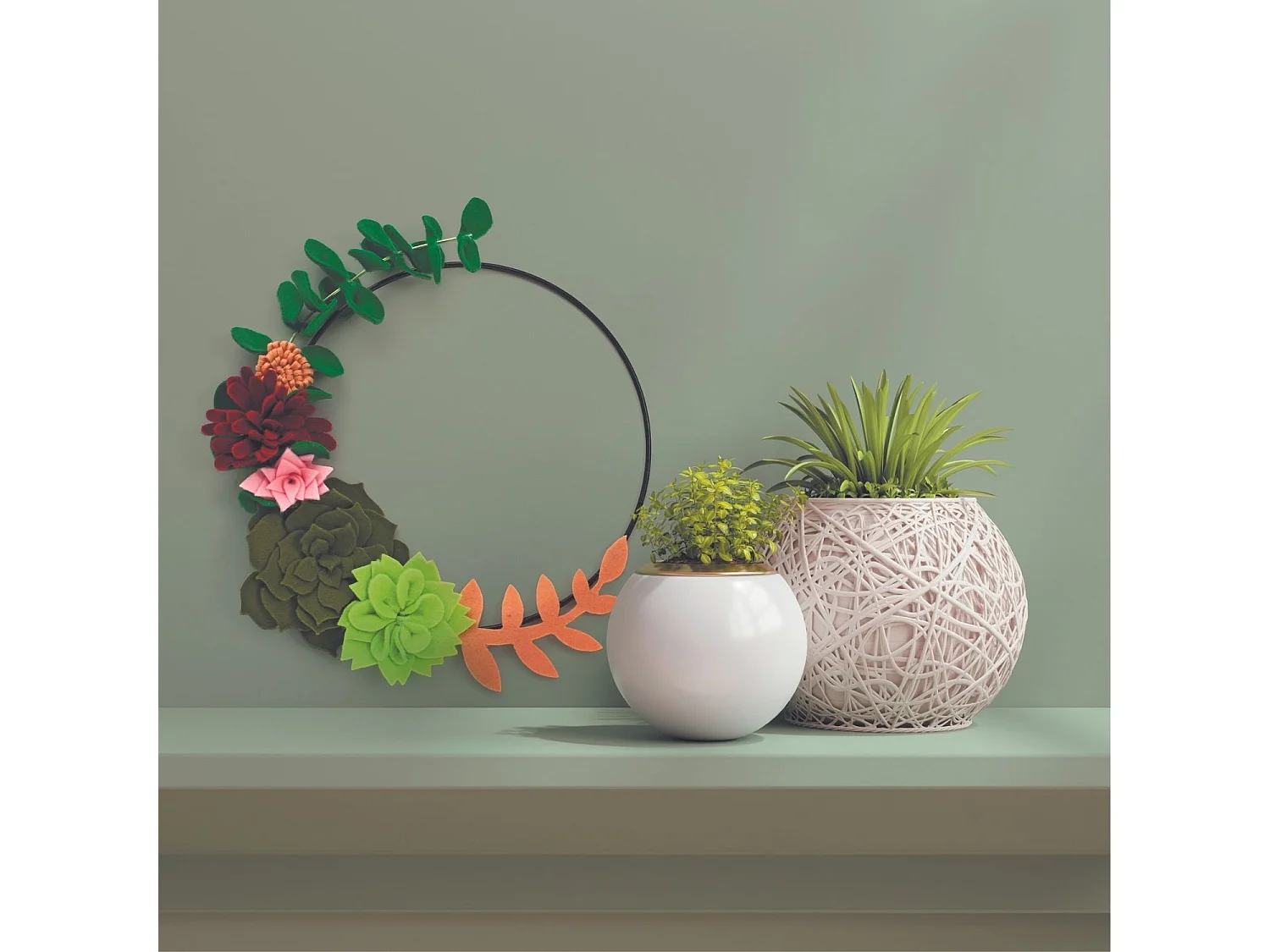 Coffret DIY Couronne de succulentes