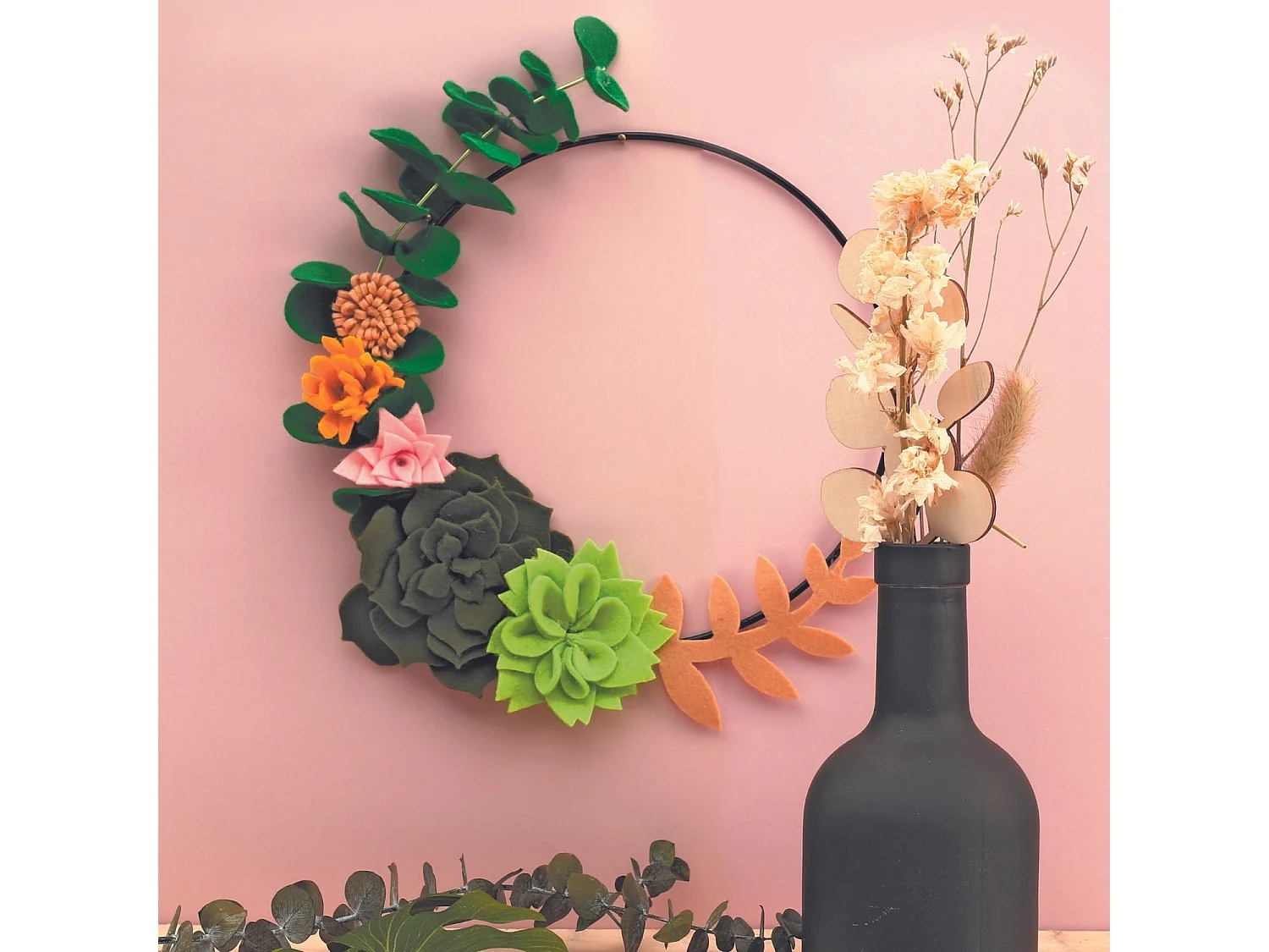 Coffret DIY Couronne de succulentes