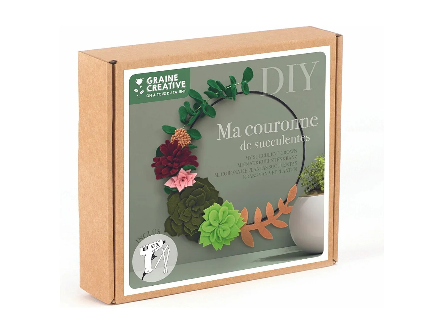 Coffret DIY Couronne de succulentes
