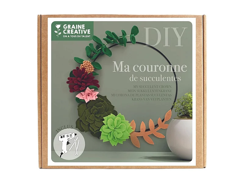 Coffret DIY Couronne de succulentes