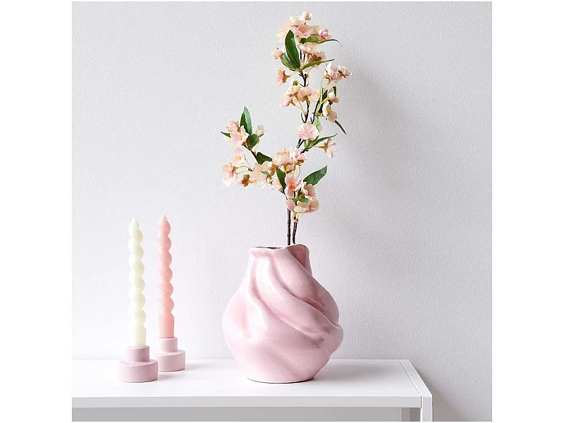 Branche de cerisier rose en fleur - 74 cm