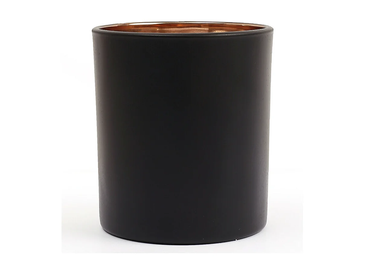 Designerkaars Glas - Mat Zwart - 8 x 8 x 9 cm