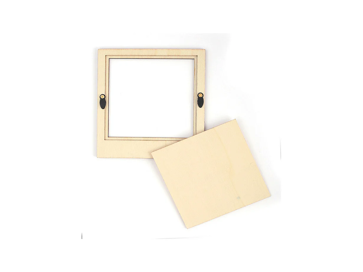 Cadre photo en bois à décorer - Polaroïd - 9,4 x 10 cm