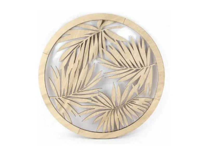 Cadre ajouré en bois rond à décorer Feuillage - Ø 40 cm