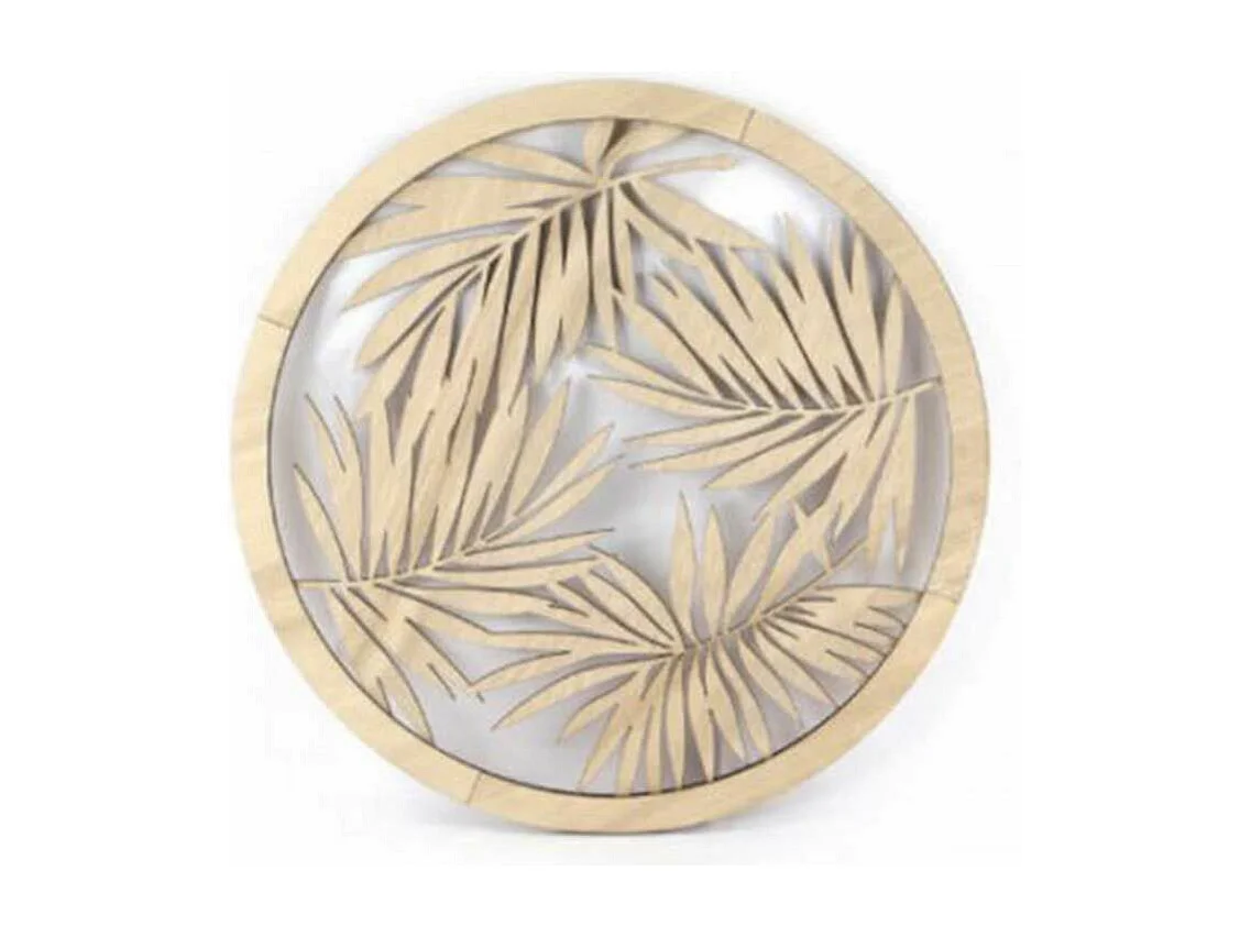 Cadre ajouré en bois rond à décorer Feuillage - Ø 40 cm