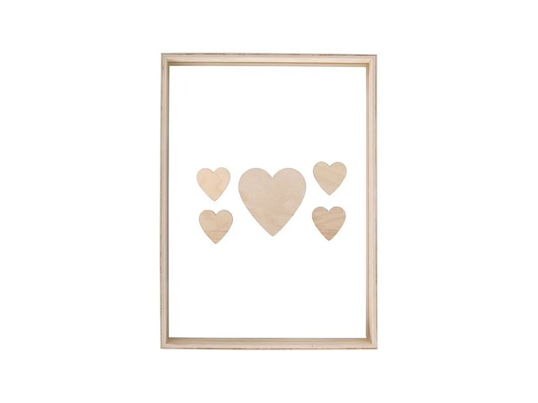 Livre d'or cadre en bois avec des cœurs 35 x 26 x 4 cm