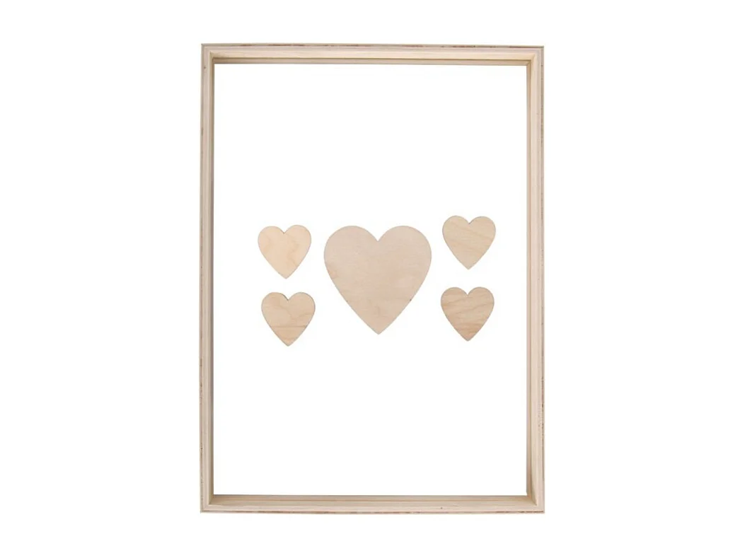 Libro de visitas marco de madera con corazones 35 x 26 x 4 cm